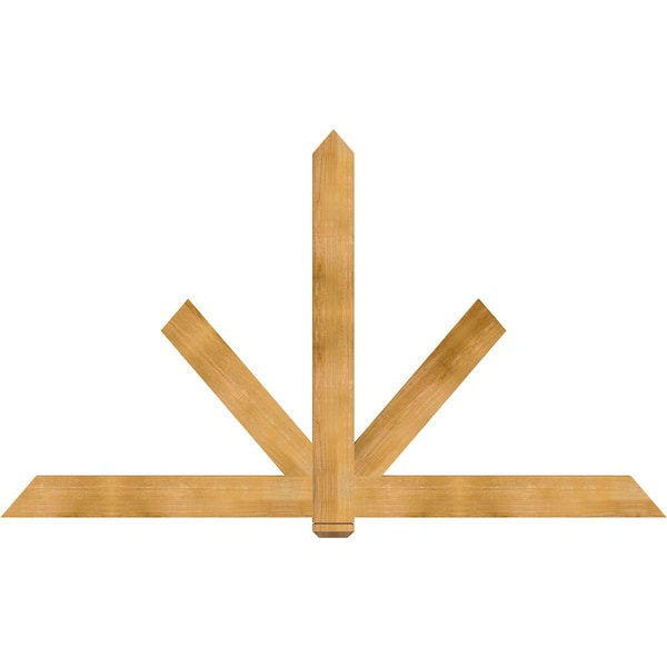 Ekena Millwork Kennewick Rough Sawn Timber Gable Bracket, Western Red Cedar, 96"W x 56"H x 2"D x 6"F, 14/12 Pitch GBW096X56X0206KEN00RWR - main